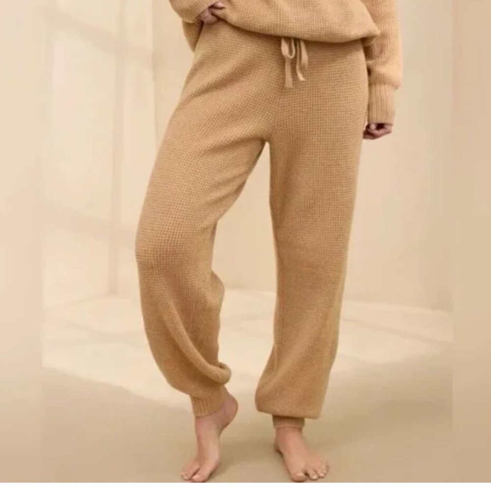 NWT! Aerie Waffle Knit Jogger in Camel